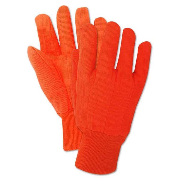 Magid MultiMaster Orange Double Palm Canvas Gloves w Knit Wrist, 12PK 795JKWNL